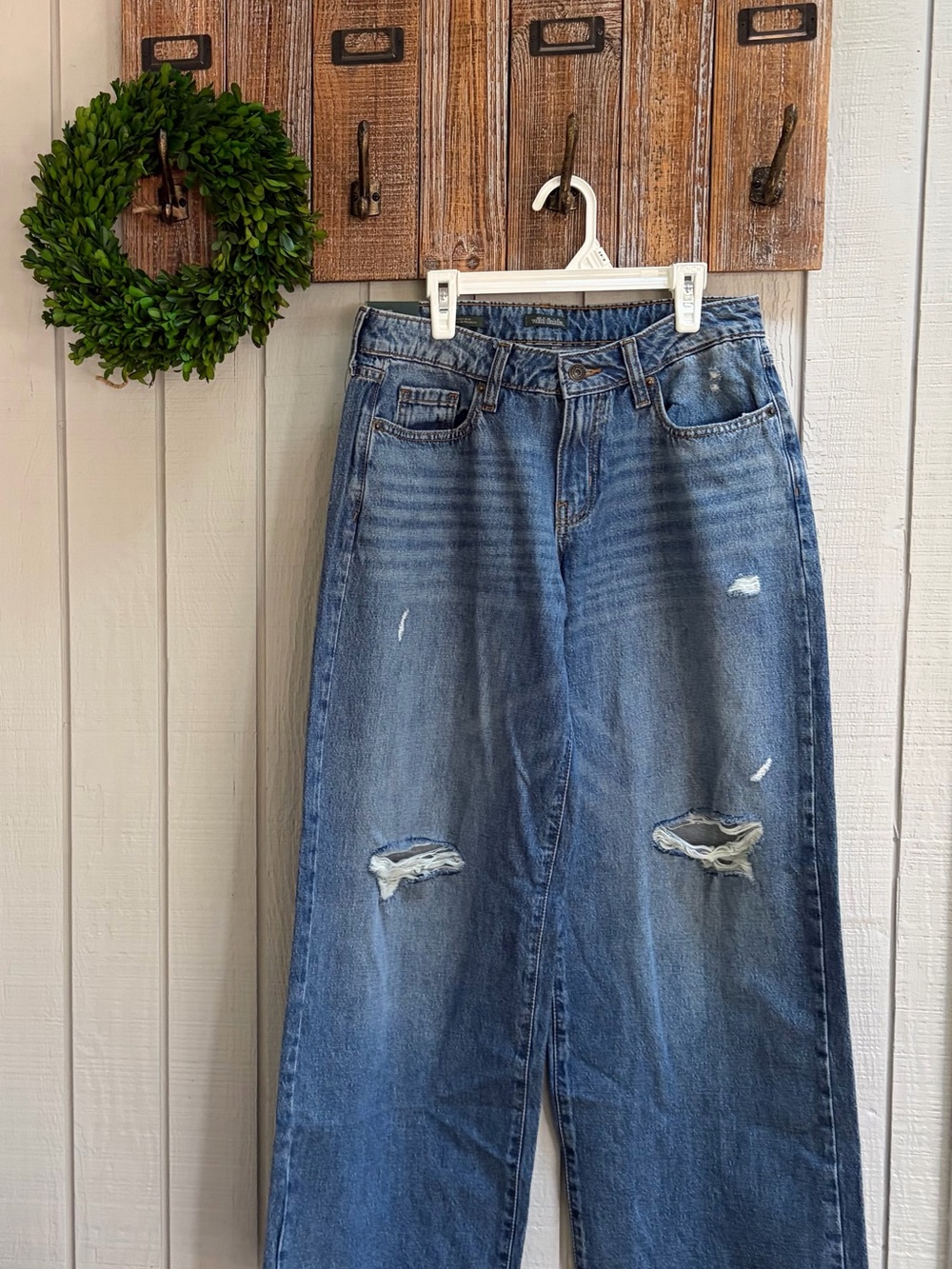 wild fable NWTs Distressed Wide-Leg Baggy Jeans in Blue Wash